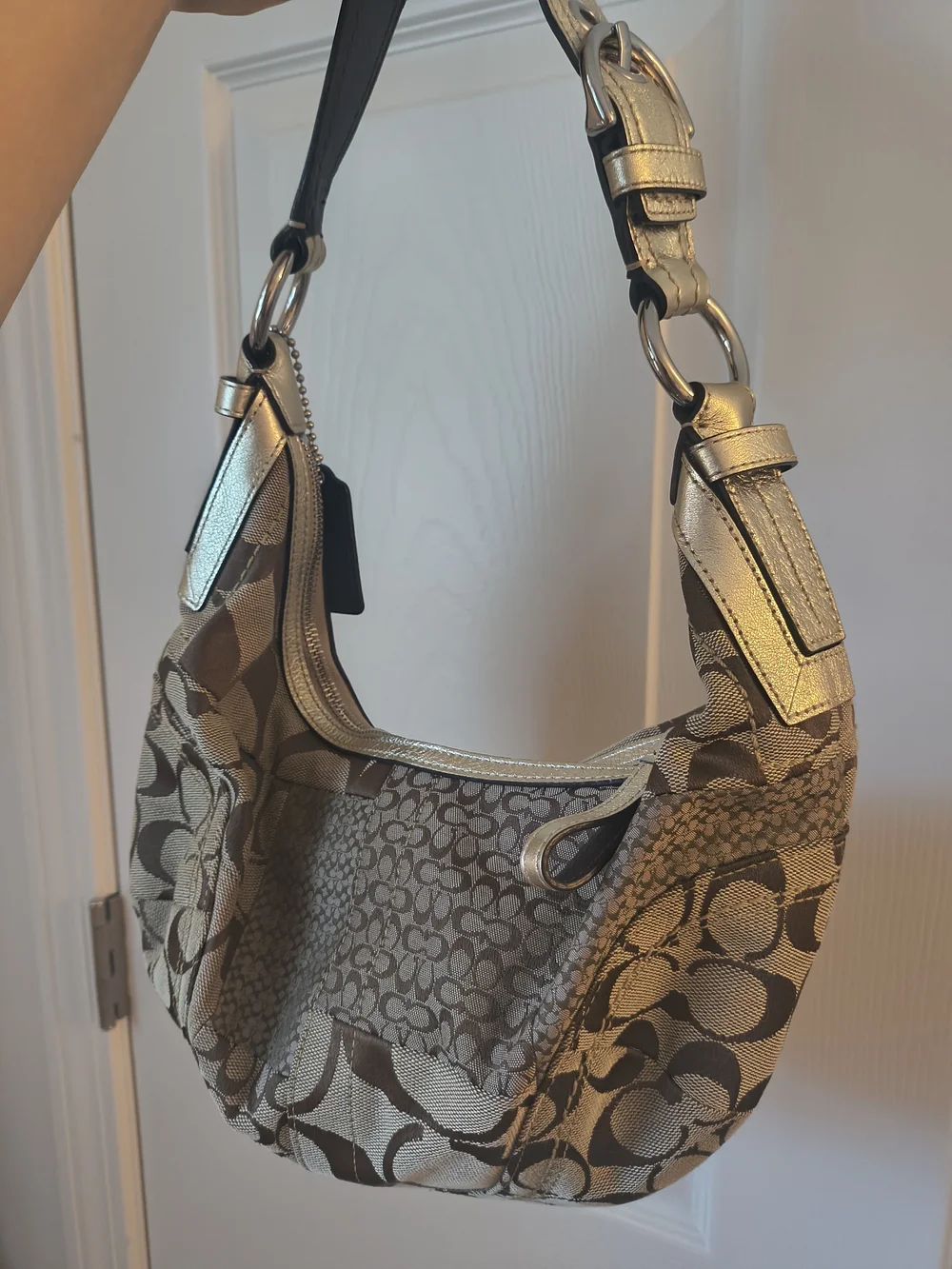 Vintage Coach Metallic Patchwork Hobo Bag